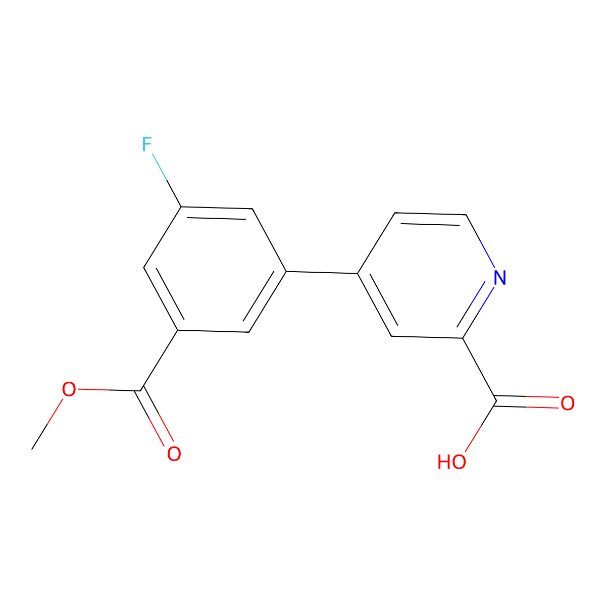 4-(3-Fluoro-5-methoxycarbonylphenyl)picolinic acid molecular structure, CAS 1261912-81-5