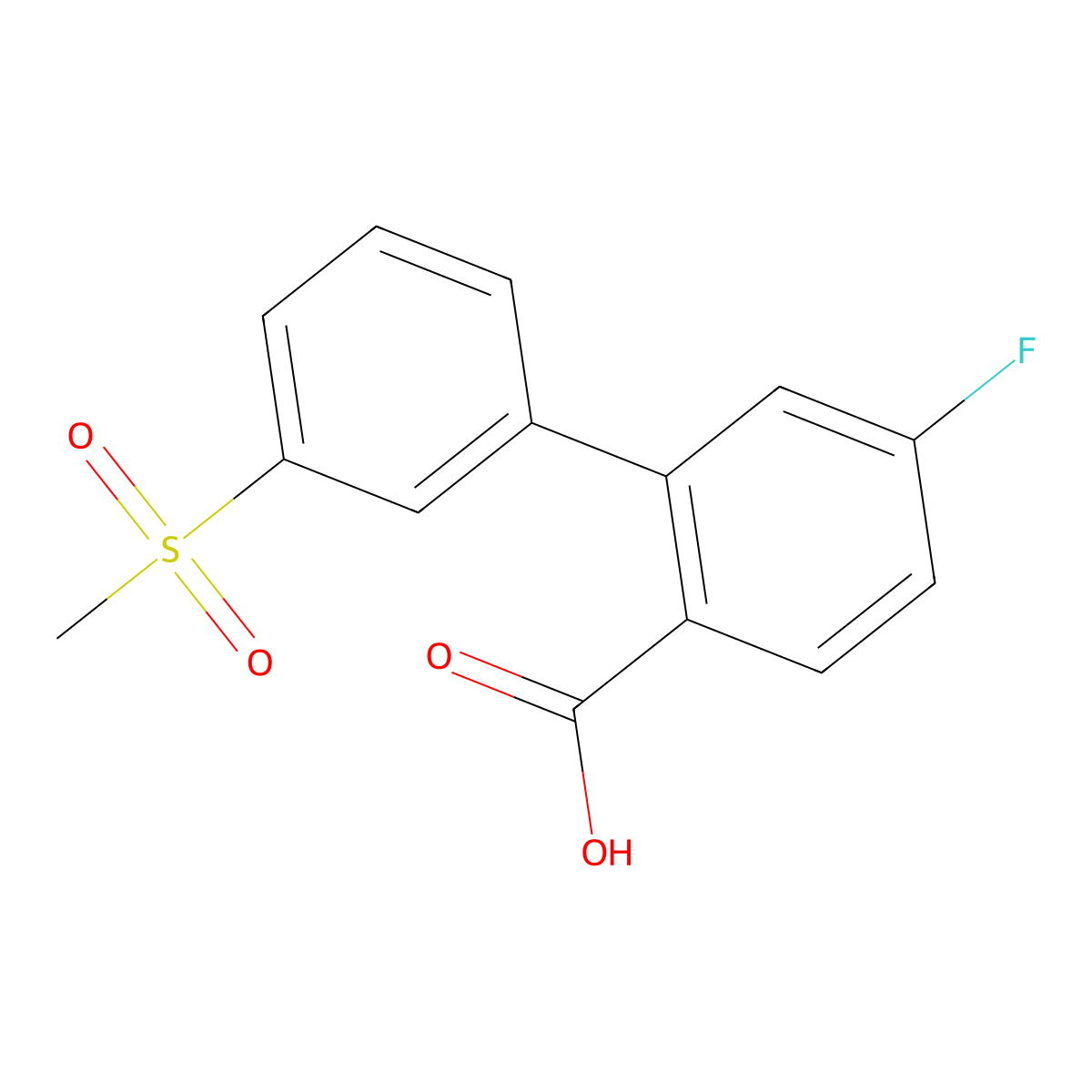 4-Fluoro-2-(3-methylsulfonylphenyl)benzoic acid molecular structure, CAS 1261912-86-0