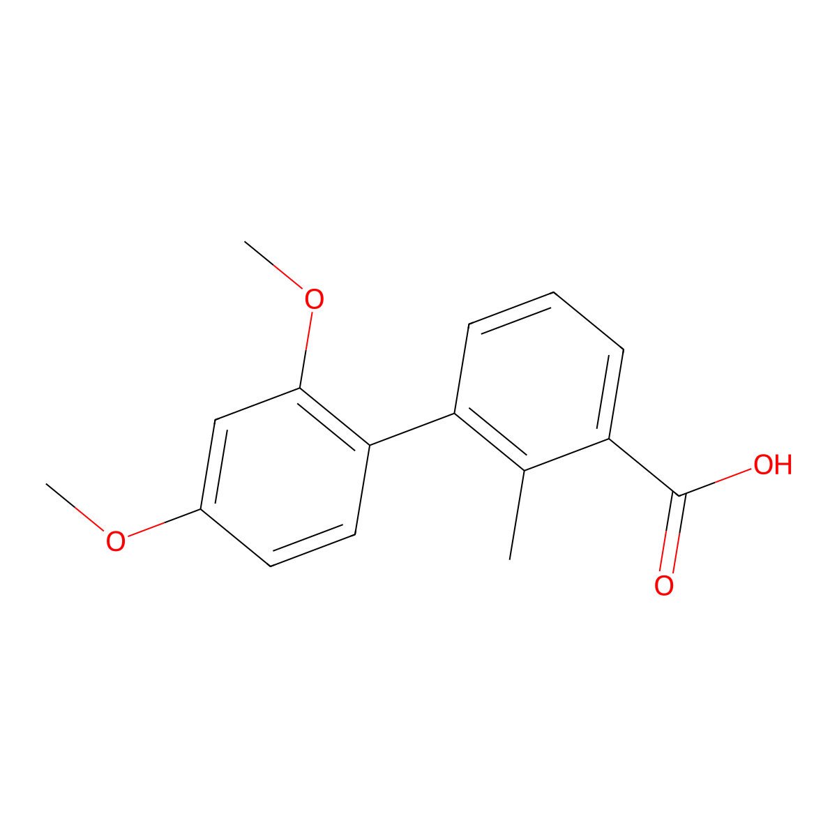 3-(2,4-Dimethoxyphenyl)-2-methylbenzoic acid molecular structure, CAS 1261912-87-1