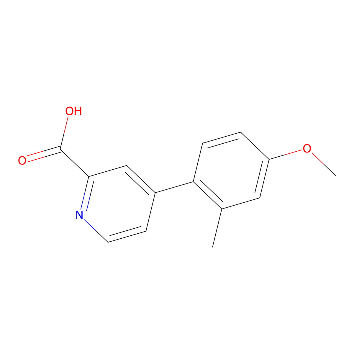 4-(4-Methoxy-2-methylphenyl)picolinic acid molecular structure, CAS 1261912-97-3