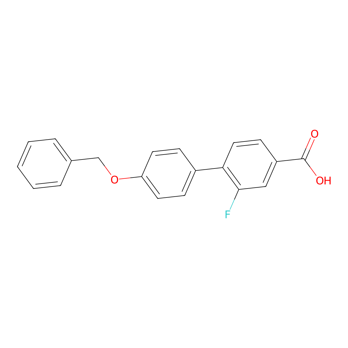 4'-(Benzyloxy)-2-fluoro-[1,1'-biphenyl]-4-carboxylic acid molecular structure, CAS 1261913-01-2