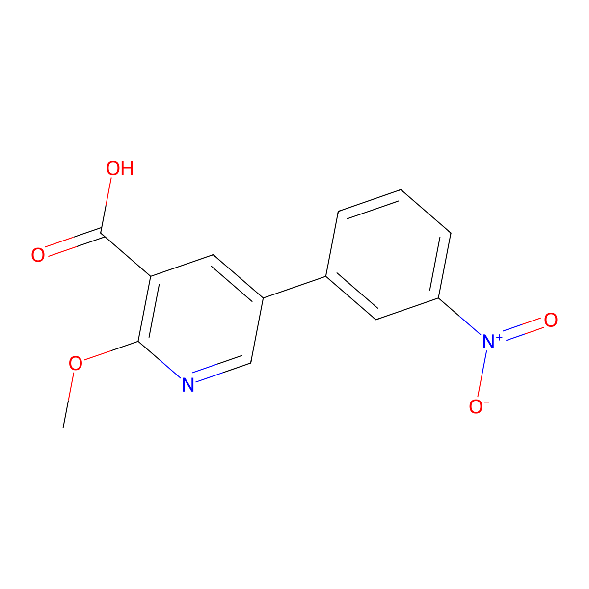 2-Methoxy-5-(3-nitrophenyl)nicotinic acid molecular structure, CAS 1261913-03-4