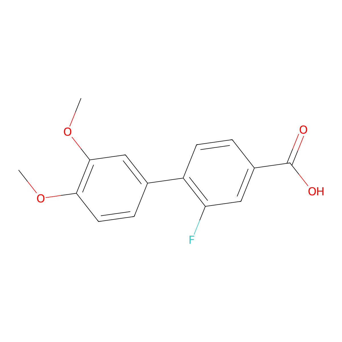 4-(3,4-Dimethoxyphenyl)-3-fluorobenzoic acid molecular structure, CAS 1261913-04-5