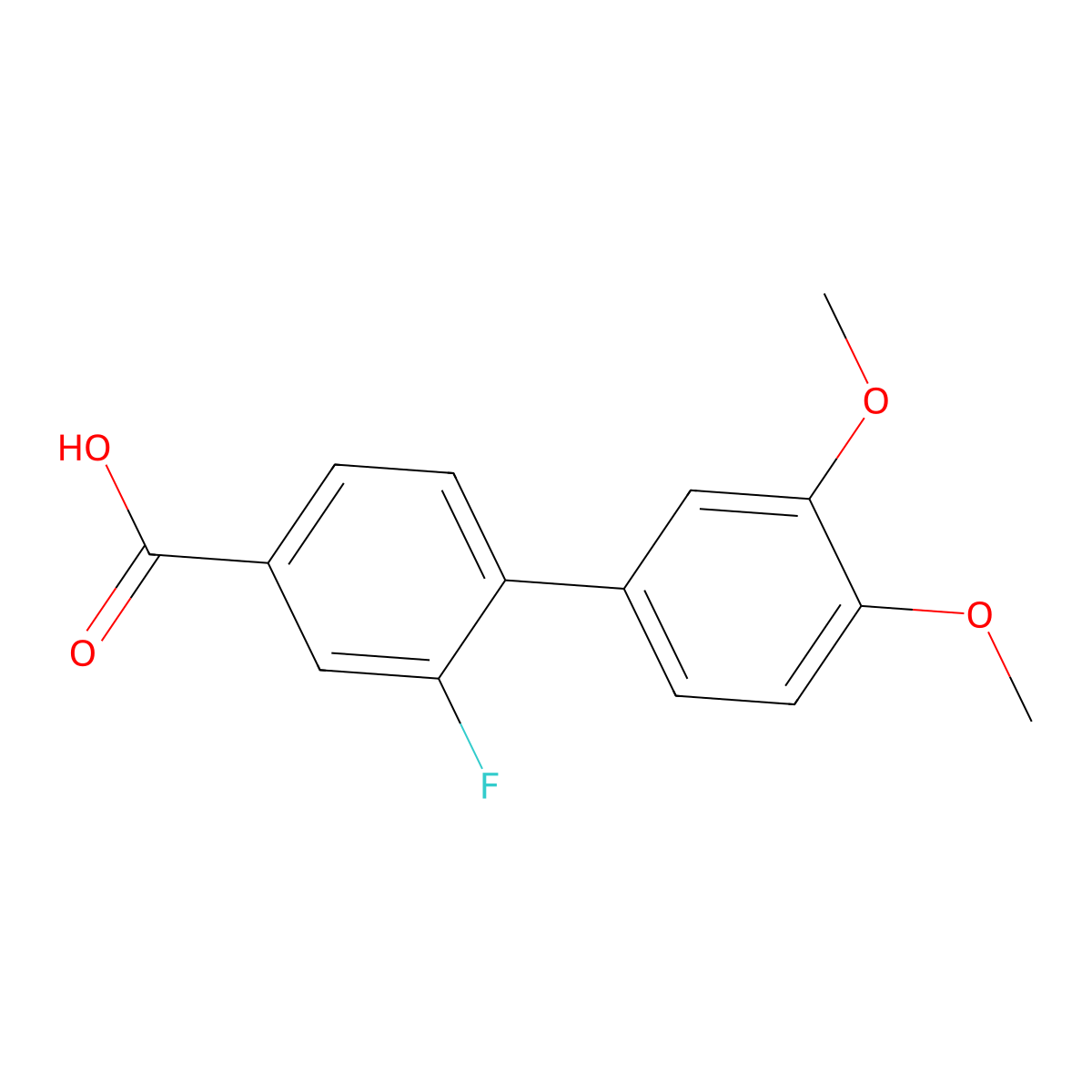 4-(3,4-Dimethoxyphenyl)-3-fluorobenzoic acid molecular structure, CAS 1261913-04-5