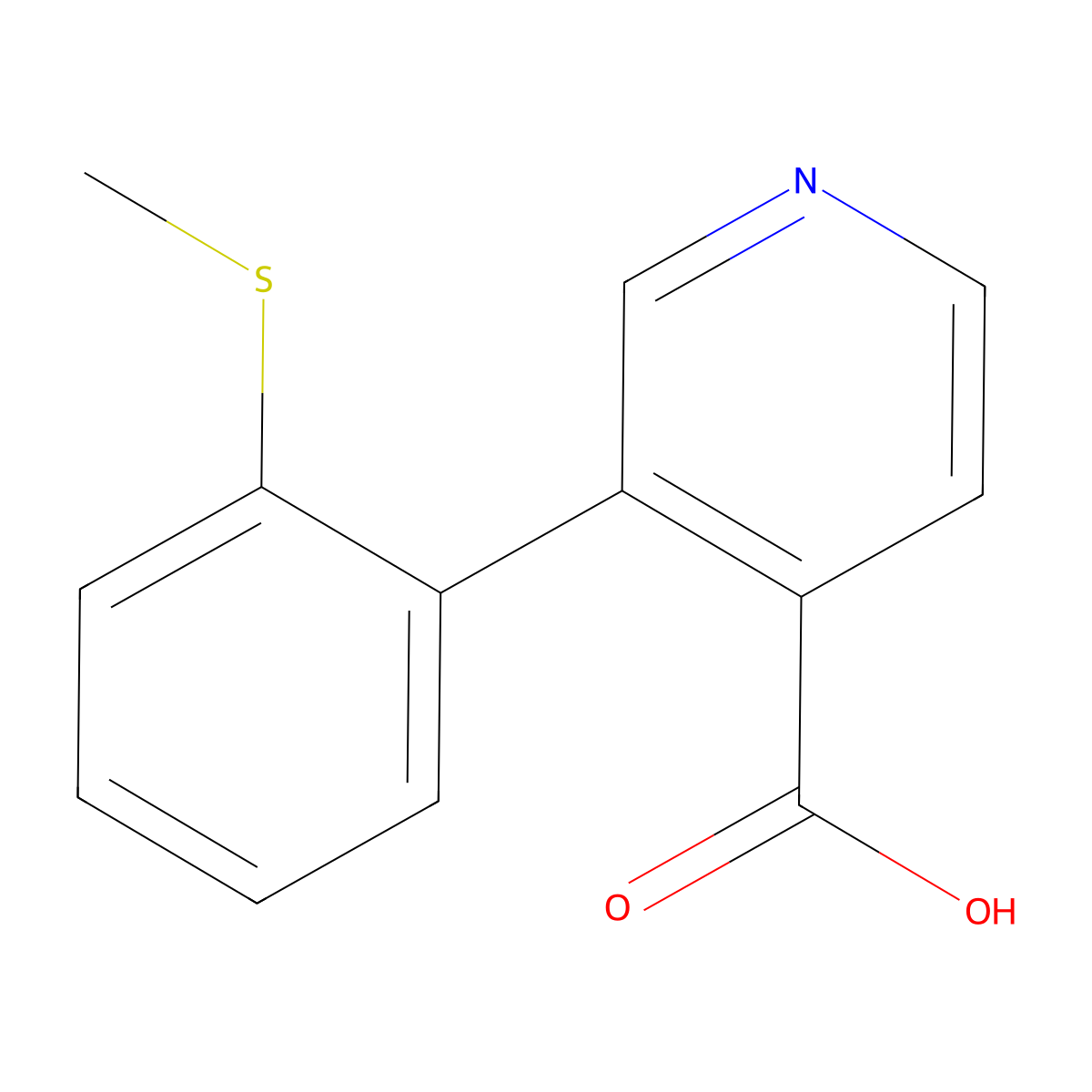 3-(2-(Methylthio)phenyl)isonicotinic acid molecular structure, CAS 1261913-08-9