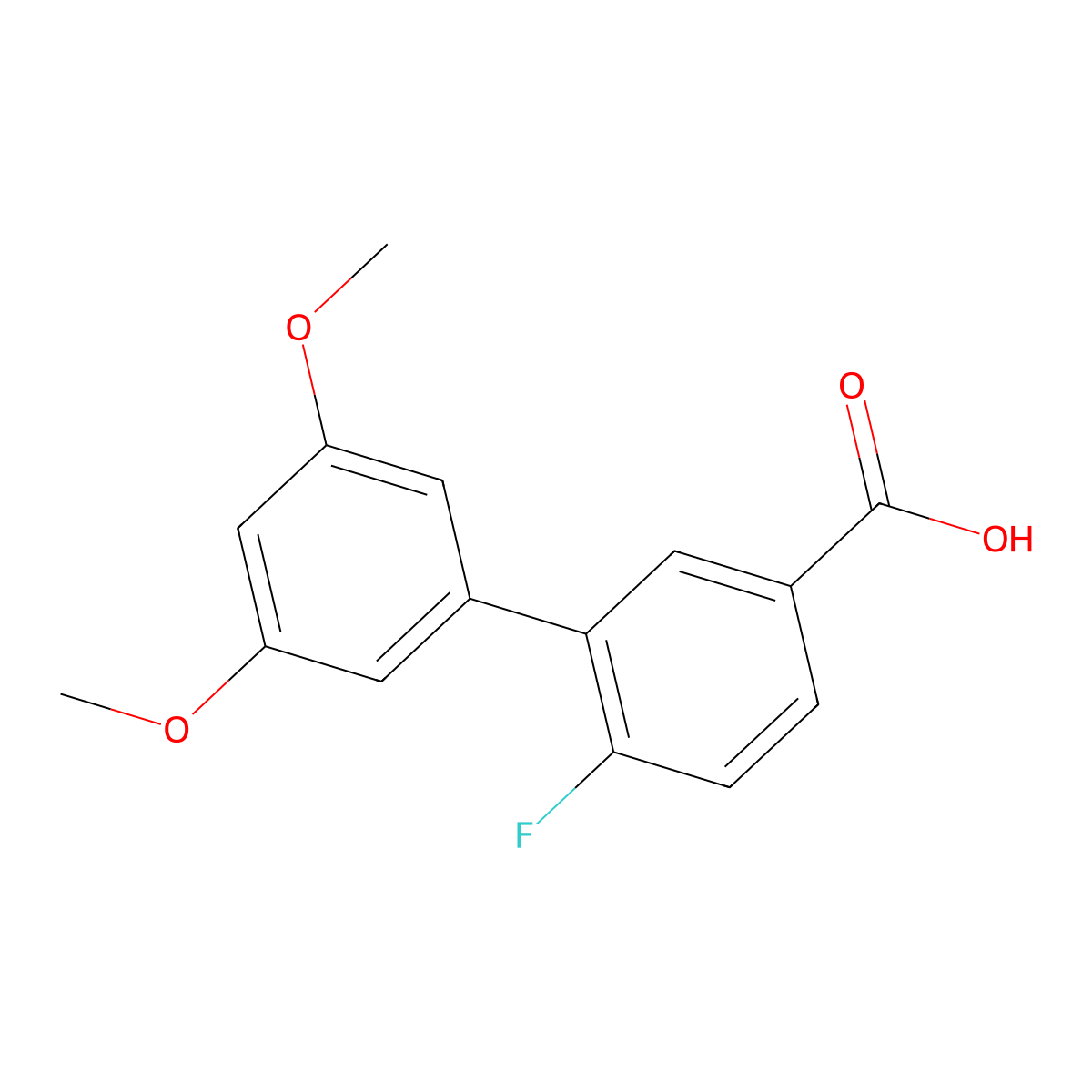 3-(3,5-Dimethoxyphenyl)-4-fluorobenzoic acid molecular structure, CAS 1261913-09-0