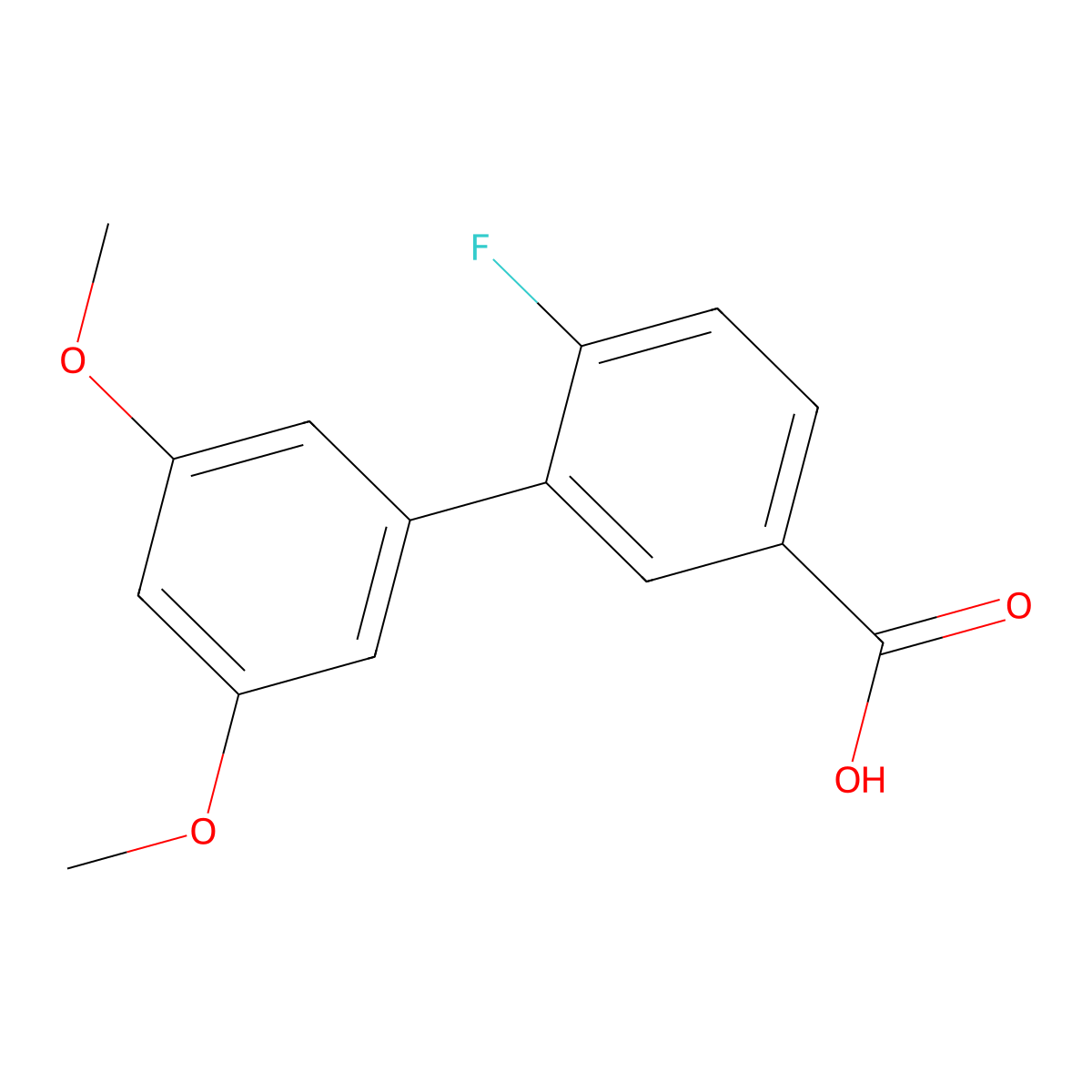 3-(3,5-Dimethoxyphenyl)-4-fluorobenzoic acid molecular structure, CAS 1261913-09-0