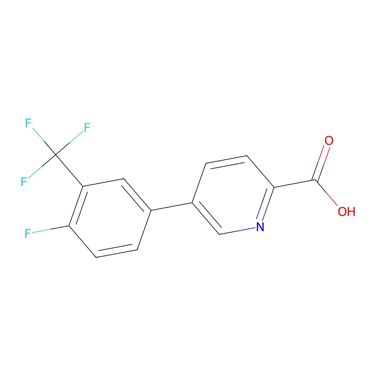 5-(4-Fluoro-3-trifluoromethylphenyl)picolinic acid molecular structure, CAS 1261913-11-4