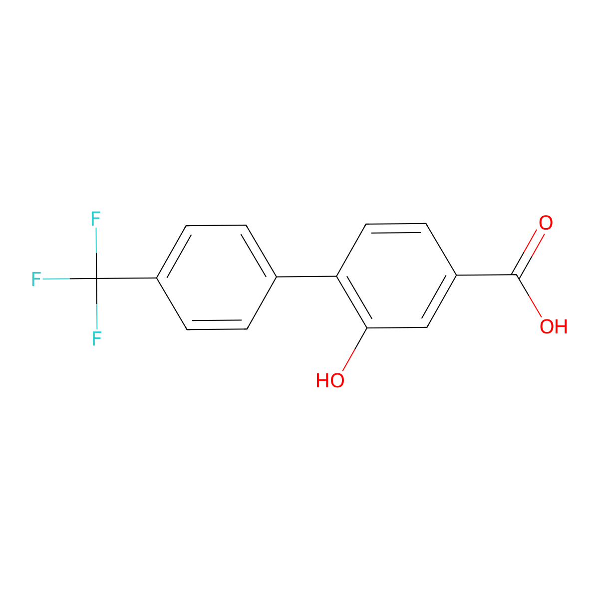 3-Hydroxy-4-(4-trifluoromethylphenyl)benzoic acid molecular structure, CAS 1261913-14-7