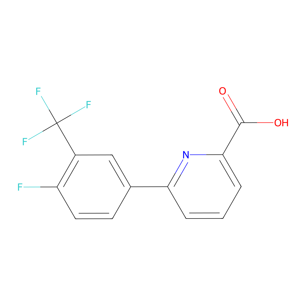 6-(4-Fluoro-3-trifluoromethylphenyl)picolinic acid molecular structure, CAS 1261913-15-8