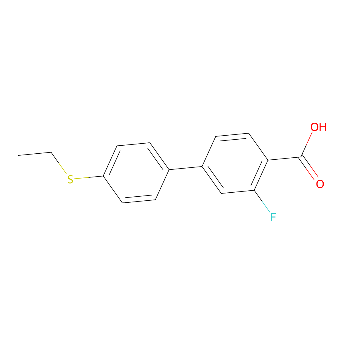 4-(4-Ethylthiophenyl)-2-fluorobenzoic acid molecular structure, CAS 1261913-22-7