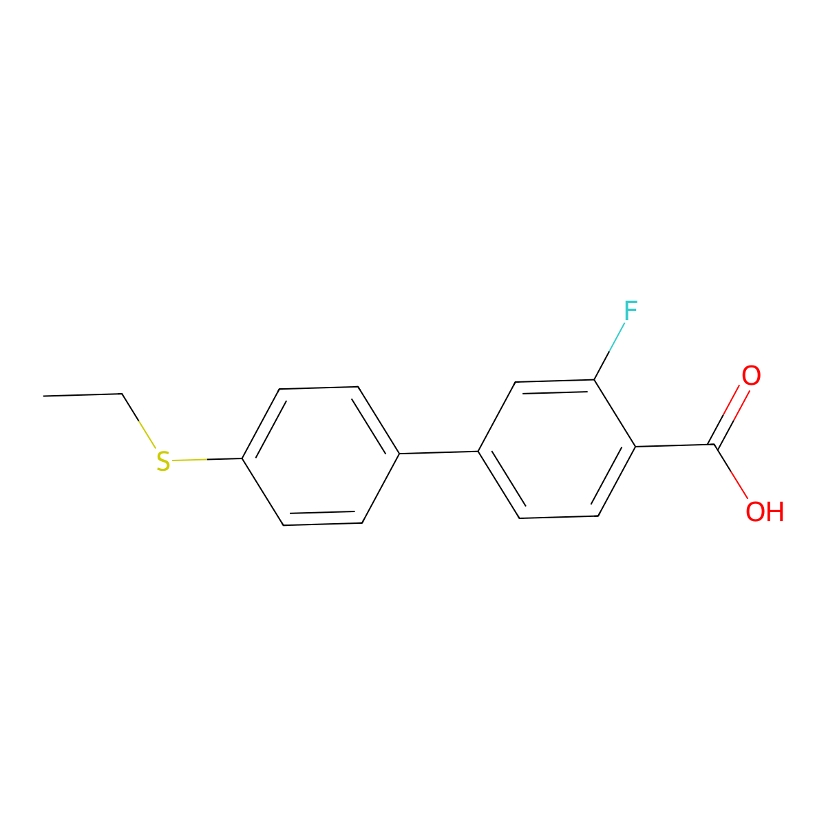 4-(4-Ethylthiophenyl)-2-fluorobenzoic acid molecular structure, CAS 1261913-22-7