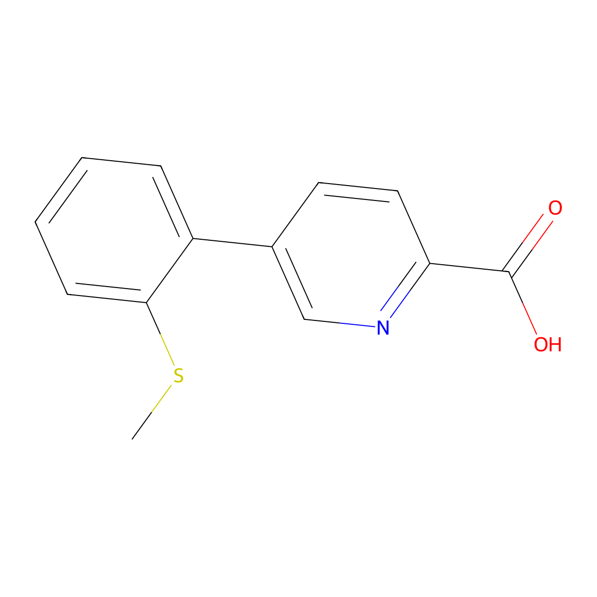 5-(2-Methylthiophenyl)picolinic acid molecular structure, CAS 1261913-23-8