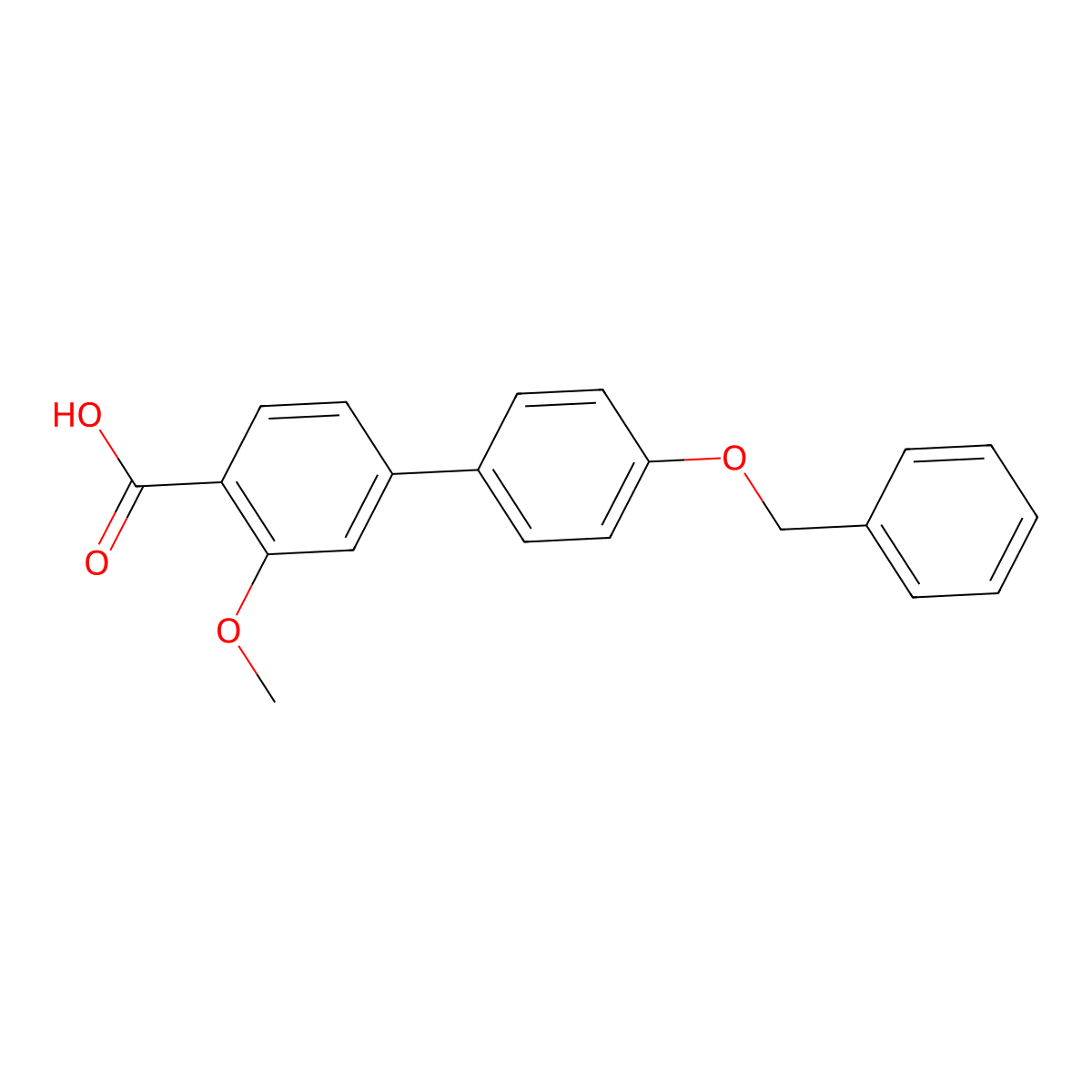 4-(4-Benzyloxyphenyl)-2-methoxybenzoic acid molecular structure, CAS 1261913-24-9