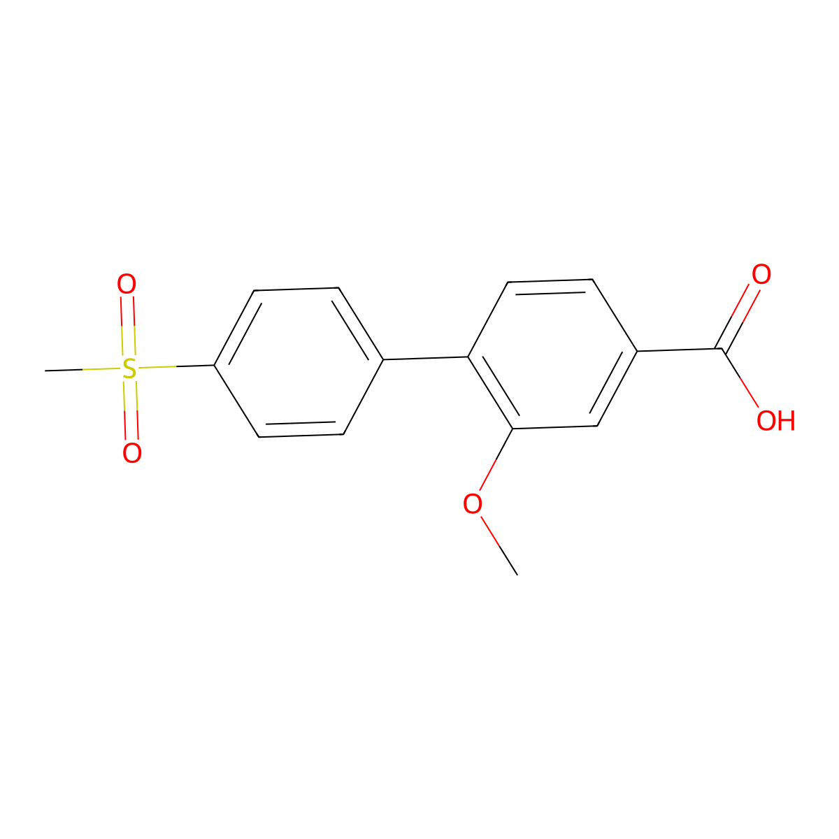3-Methoxy-4-(4-methylsulfonylphenyl)benzoic acid molecular structure, CAS 1261913-26-1