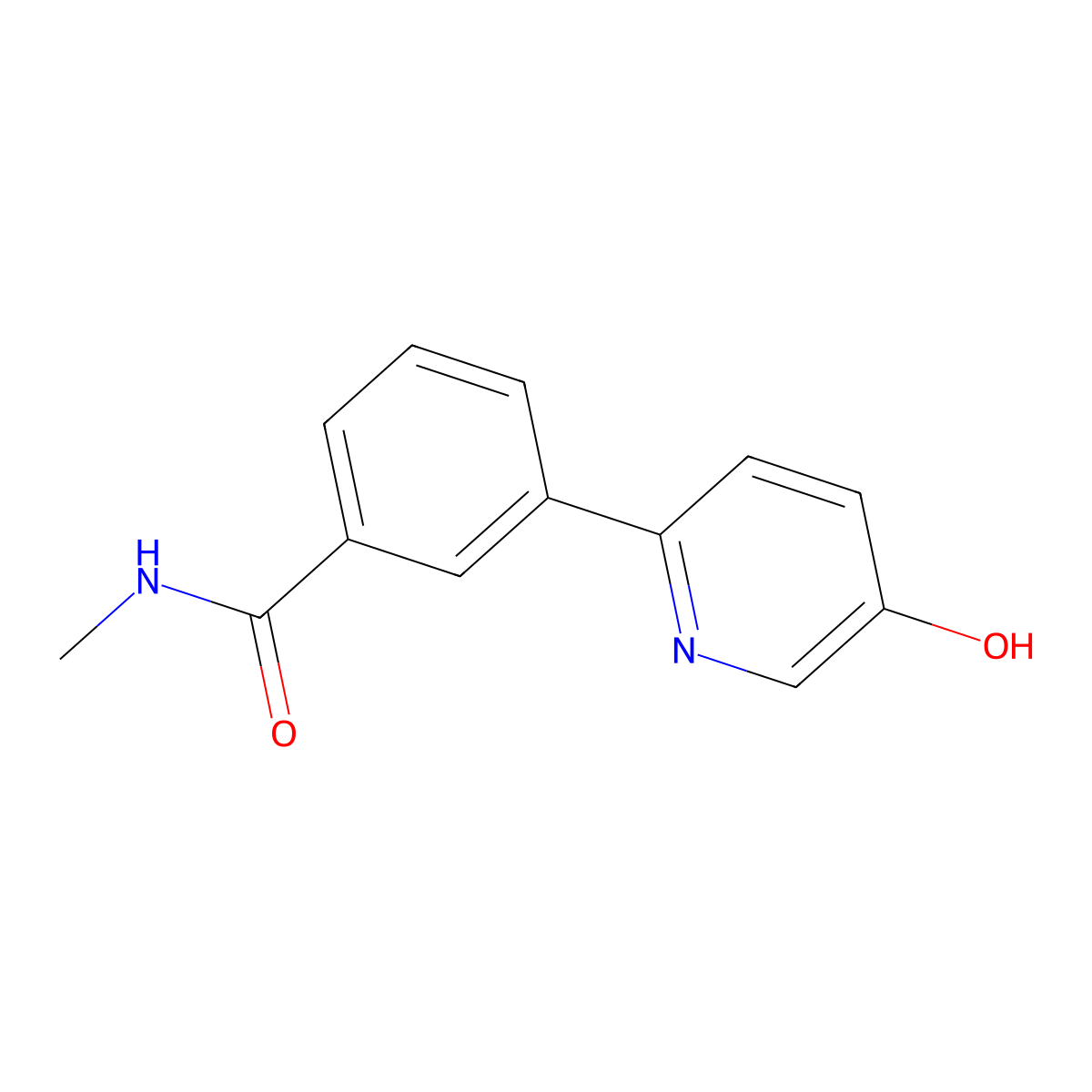 3-(5-hydroxypyridin-2-yl)-N-methylbenzamide molecular structure, CAS 1261913-31-8