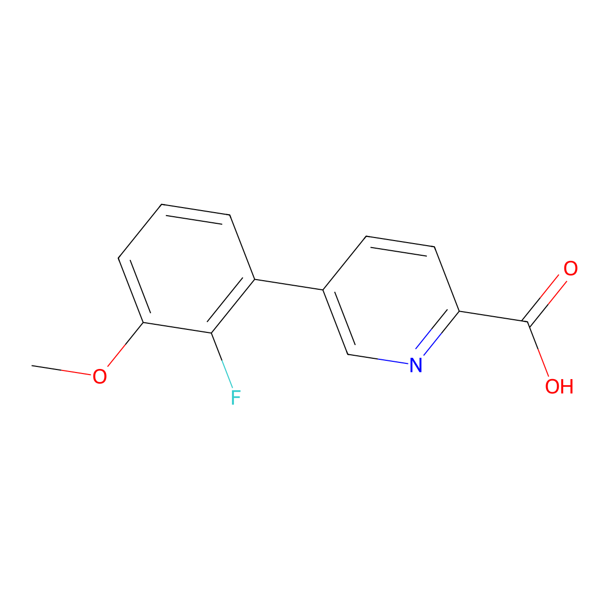 5-(2-Fluoro-3-methoxyphenyl)picolinic acid molecular structure, CAS 1261913-32-9