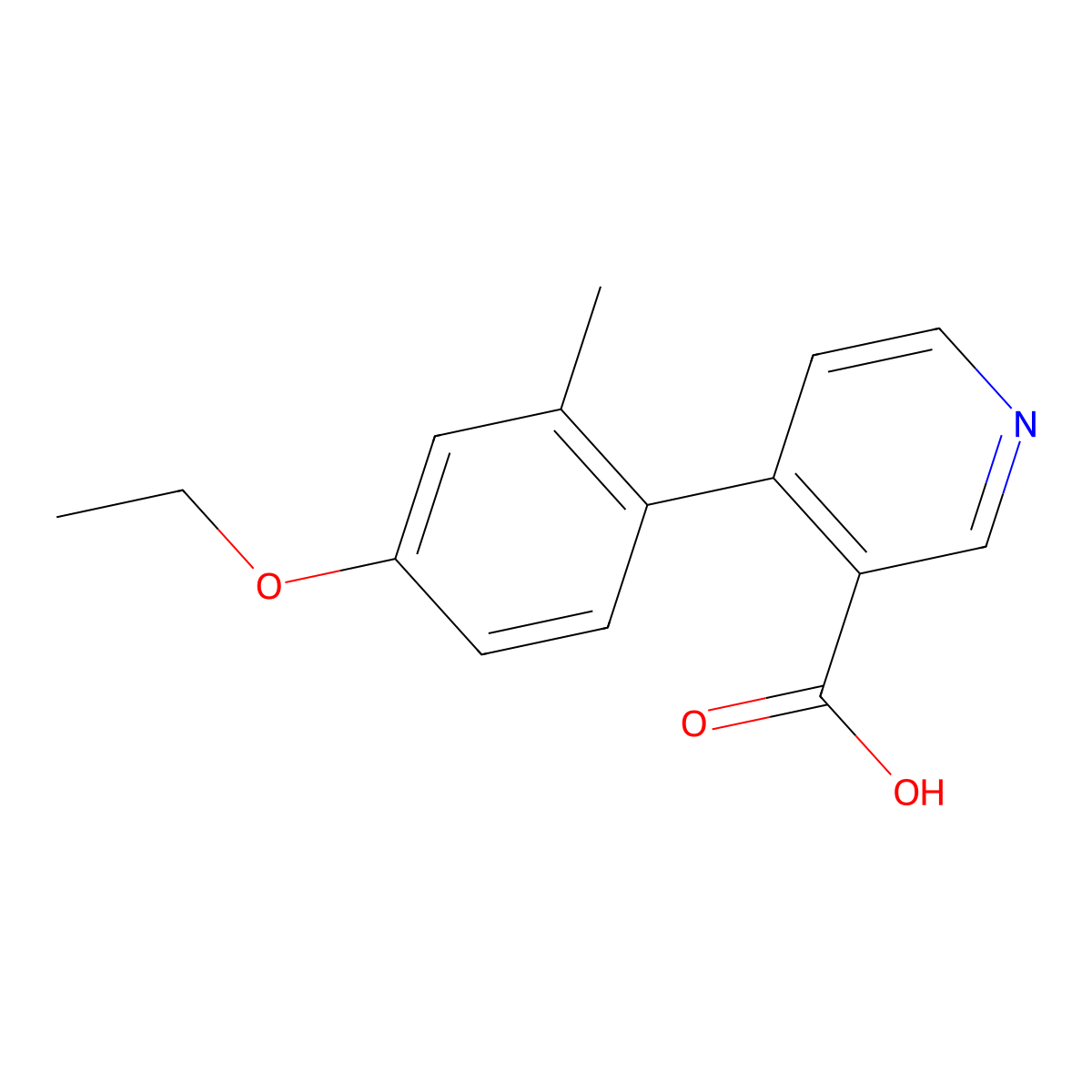 4-(4-Ethoxy-2-methylphenyl)nicotinic acid molecular structure, CAS 1261913-41-0