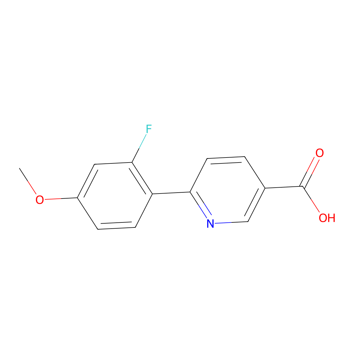 6-(2-Fluoro-4-methoxyphenyl)nicotinic acid molecular structure, CAS 1261913-42-1