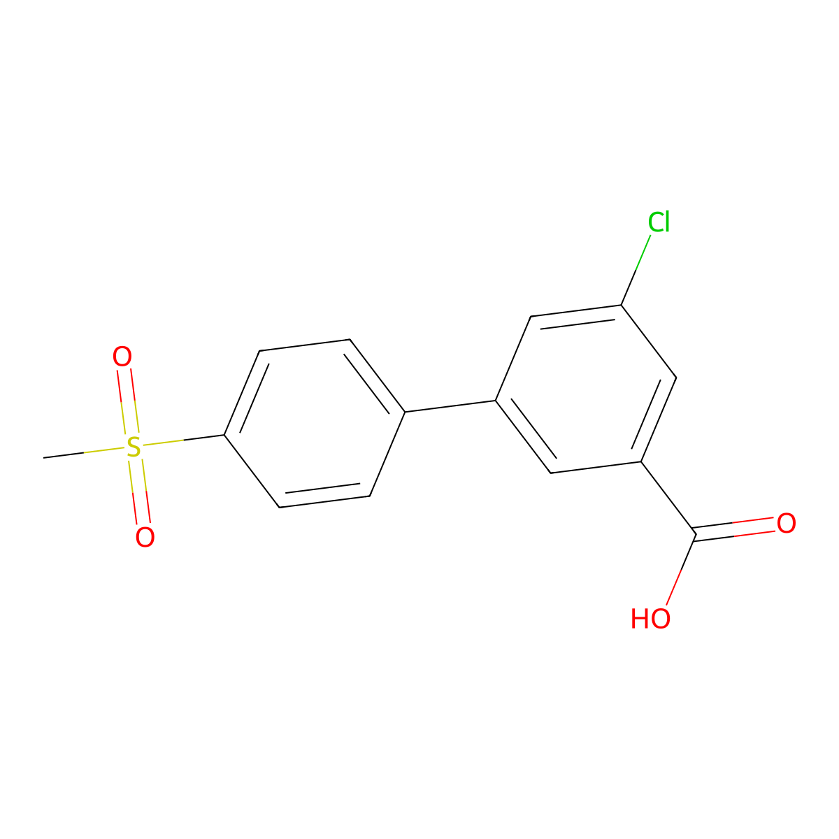 5-Chloro-3-(4-methylsulfonylphenyl)benzoic acid molecular structure, CAS 1261913-43-2