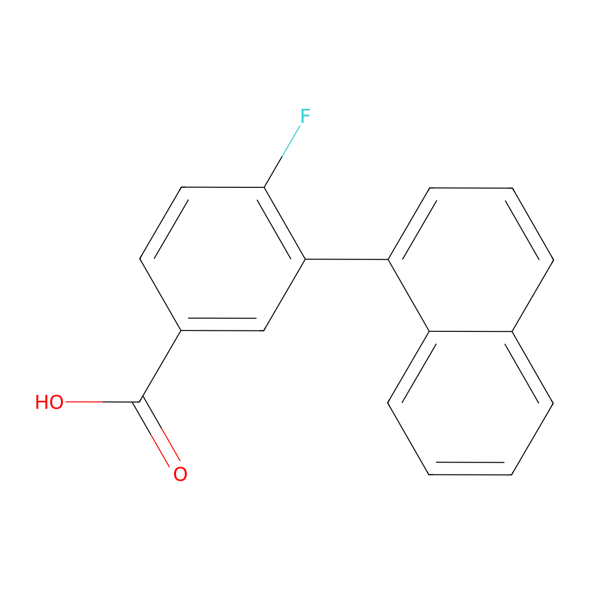 4-Fluoro-3-(naphthalen-1-yl)benzoic acid molecular structure, CAS 1261913-44-3