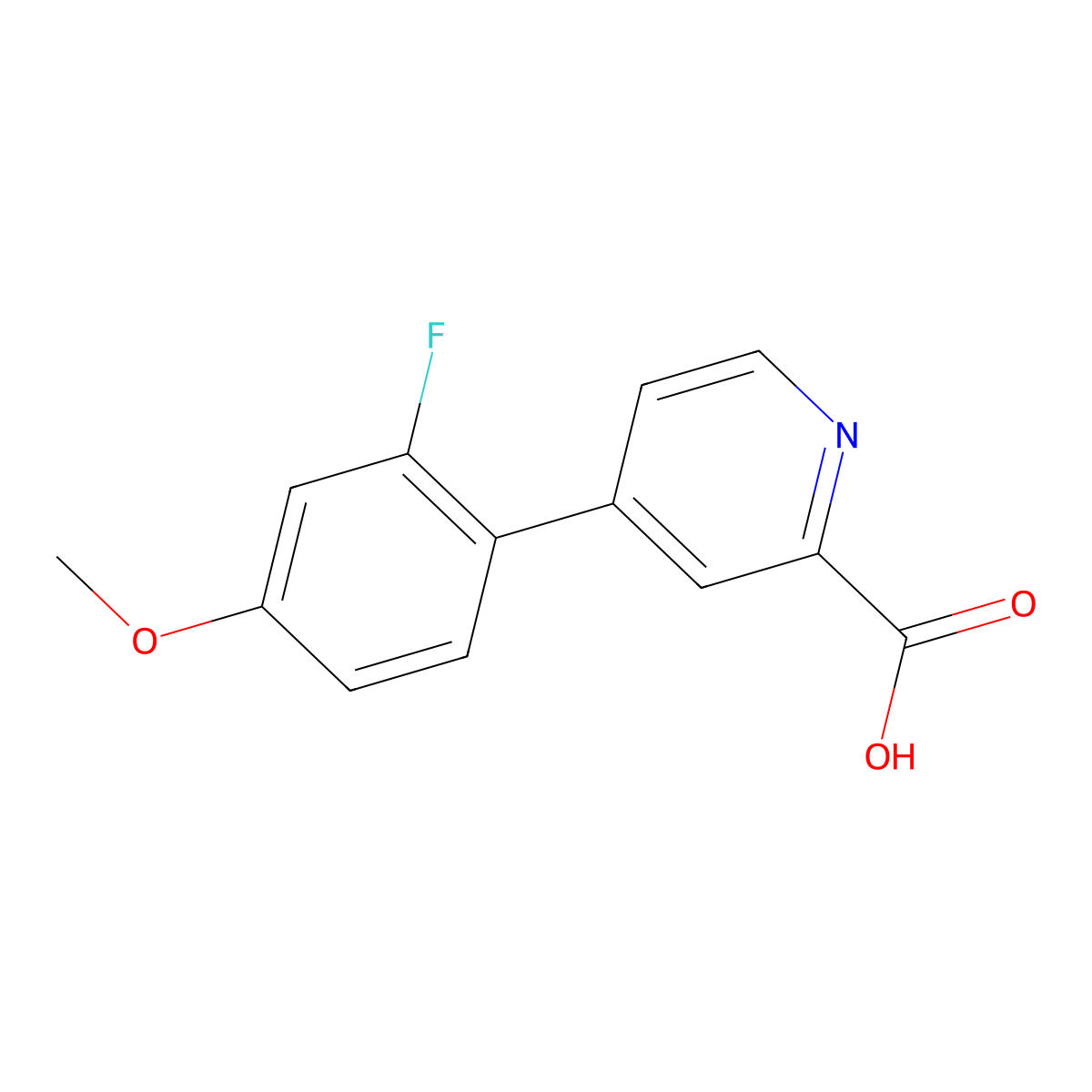 4-(2-Fluoro-4-methoxyphenyl)picolinic acid molecular structure, CAS 1261913-46-5