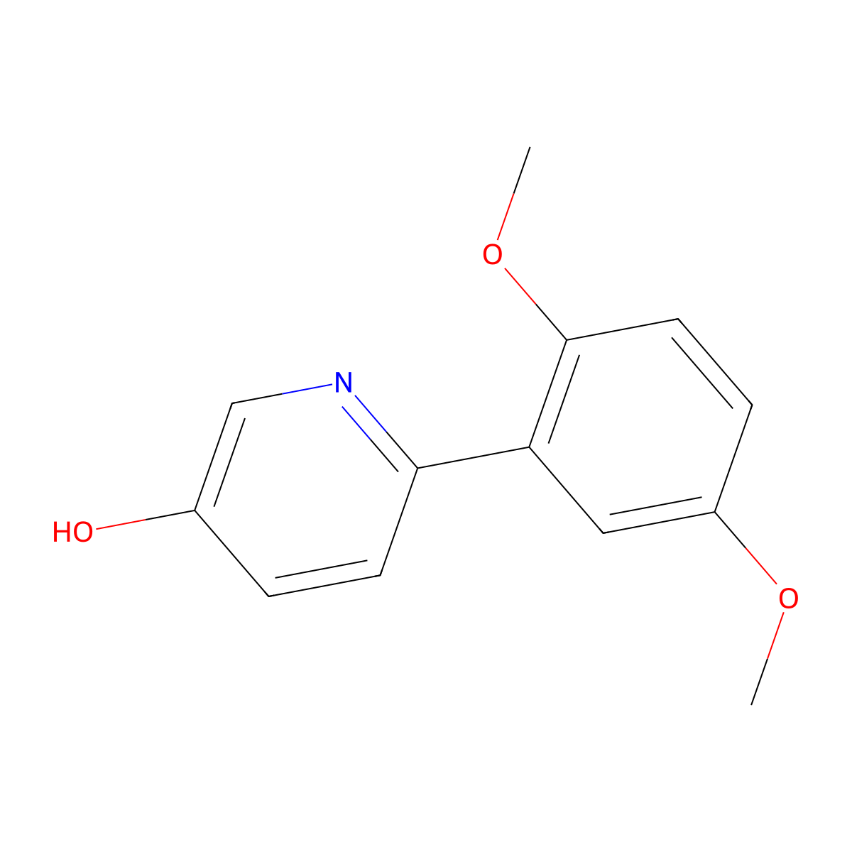 6-(2,5-Dimethoxyphenyl)pyridin-3-ol molecular structure, CAS 1261913-51-2