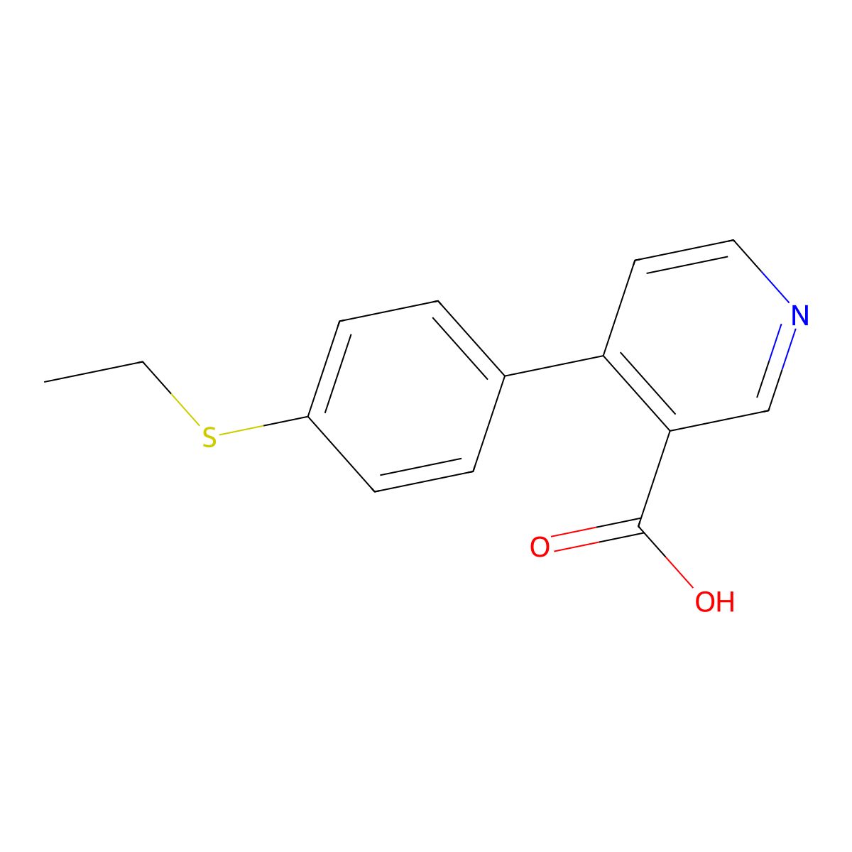 4-(4-Ethylthiophenyl)nicotinic acid molecular structure, CAS 1261913-55-6