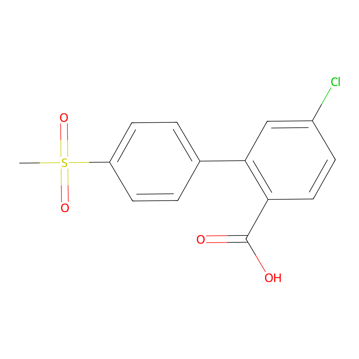 4-Chloro-2-(4-methylsulfonylphenyl)benzoic acid molecular structure, CAS 1261913-58-9