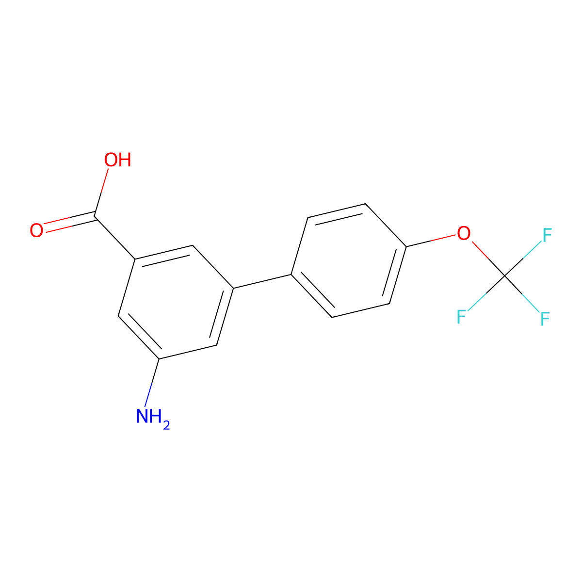 3-Amino-5-(4-trifluoromethoxyphenyl)benzoic acid molecular structure, CAS 1261913-69-2