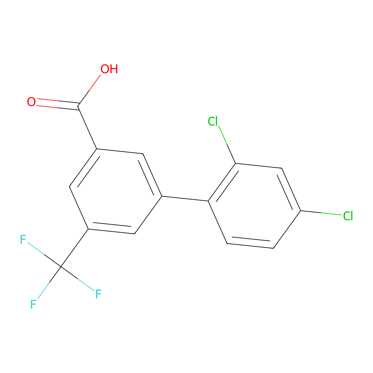 3-(2,4-Dichlorophenyl)-5-trifluoromethylbenzoic acid molecular structure, CAS 1261913-91-0