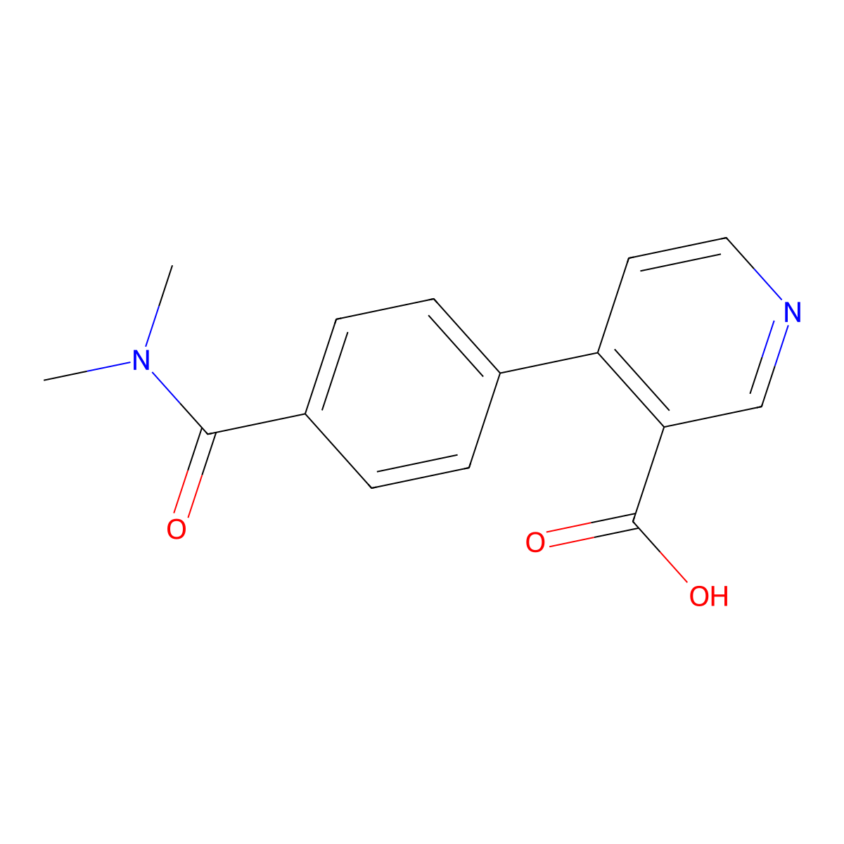 4-[4-(Dimethylcarbamoyl)phenyl]pyridine-3-carboxylic acid molecular structure, CAS 1261913-93-2