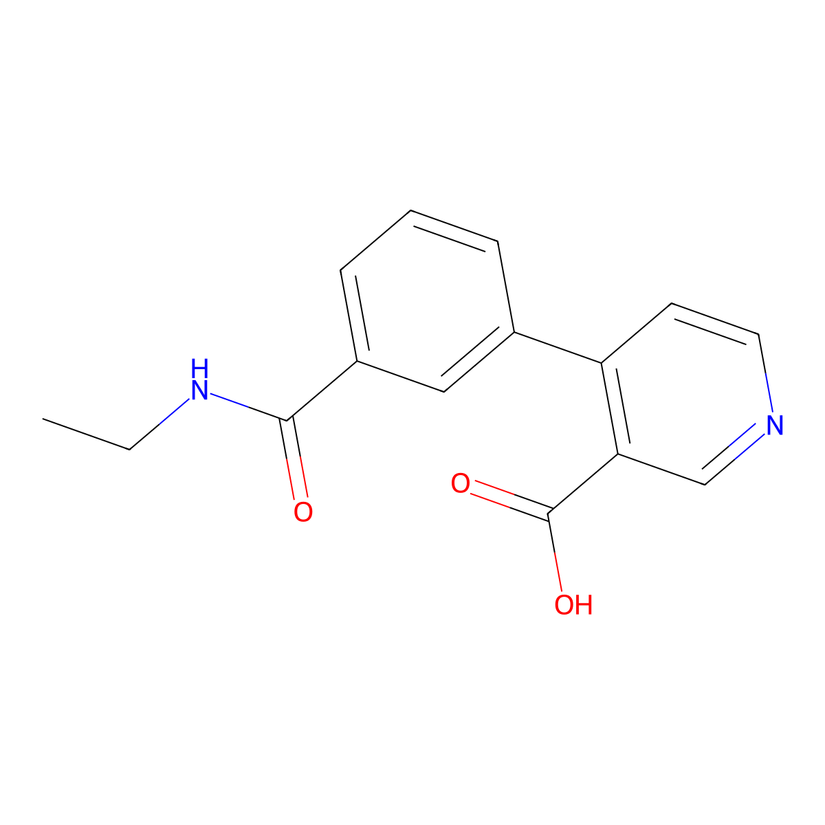 4-[3-(Ethylcarbamoyl)phenyl]pyridine-3-carboxylic acid molecular structure, CAS 1261913-96-5