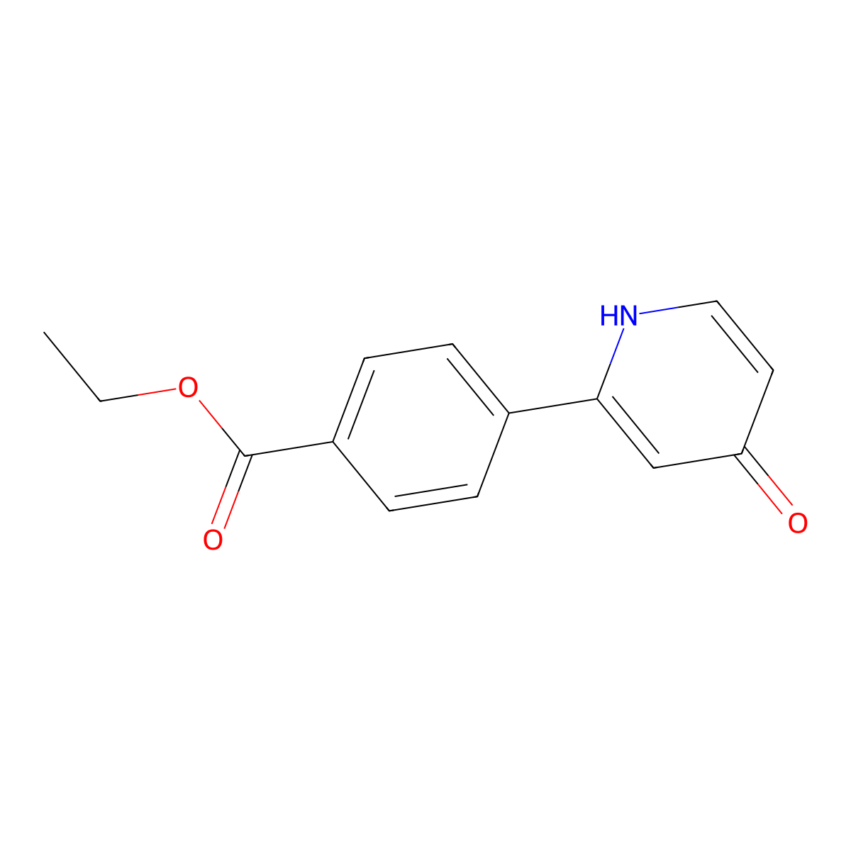2-(4-Ethoxycarbonylphenyl)-4-hydroxypyridine molecular structure, CAS 1261914-00-4