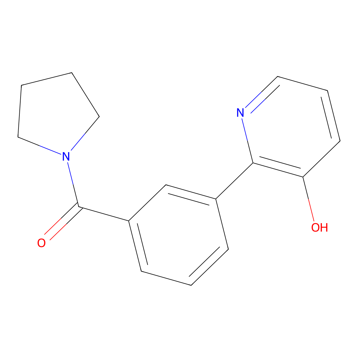 3-Hydroxy-2-(3-pyrrolidinylcarbonylphenyl)pyridine molecular structure, CAS 1261914-10-6