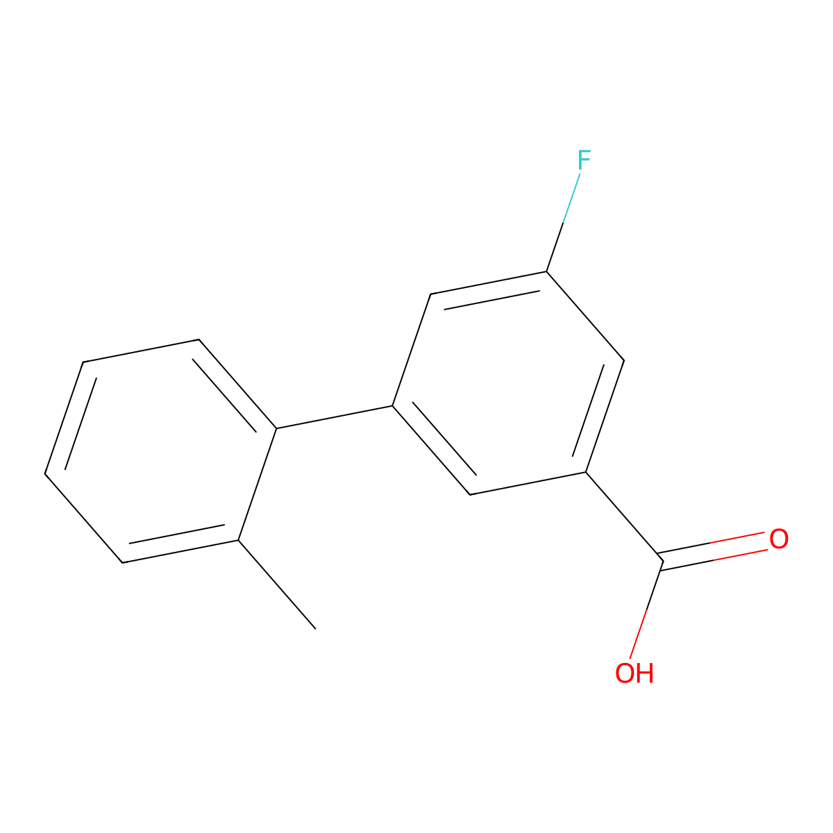 5-Fluoro-3-(2-methylphenyl)benzoic acid molecular structure, CAS 1261914-25-3