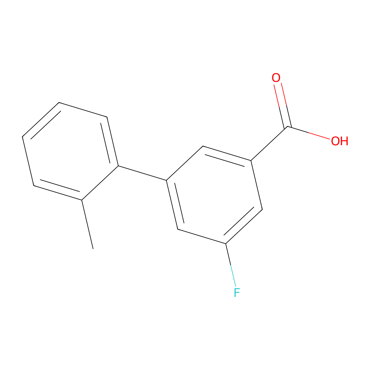 5-Fluoro-3-(2-methylphenyl)benzoic acid molecular structure, CAS 1261914-25-3