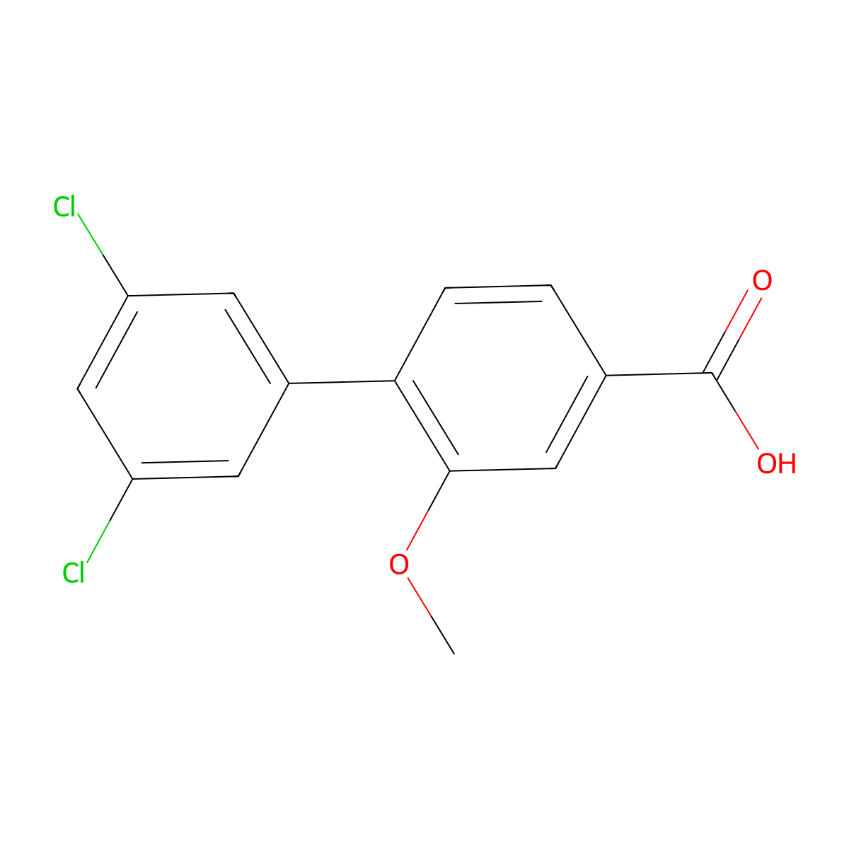 4-(3,5-Dichlorophenyl)-3-methoxybenzoic acid molecular structure, CAS 1261914-31-1