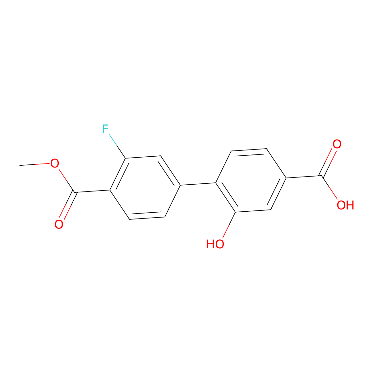 4-(3-Fluoro-4-methoxycarbonylphenyl)-3-hydroxybenzoic acid molecular structure, CAS 1261914-53-7