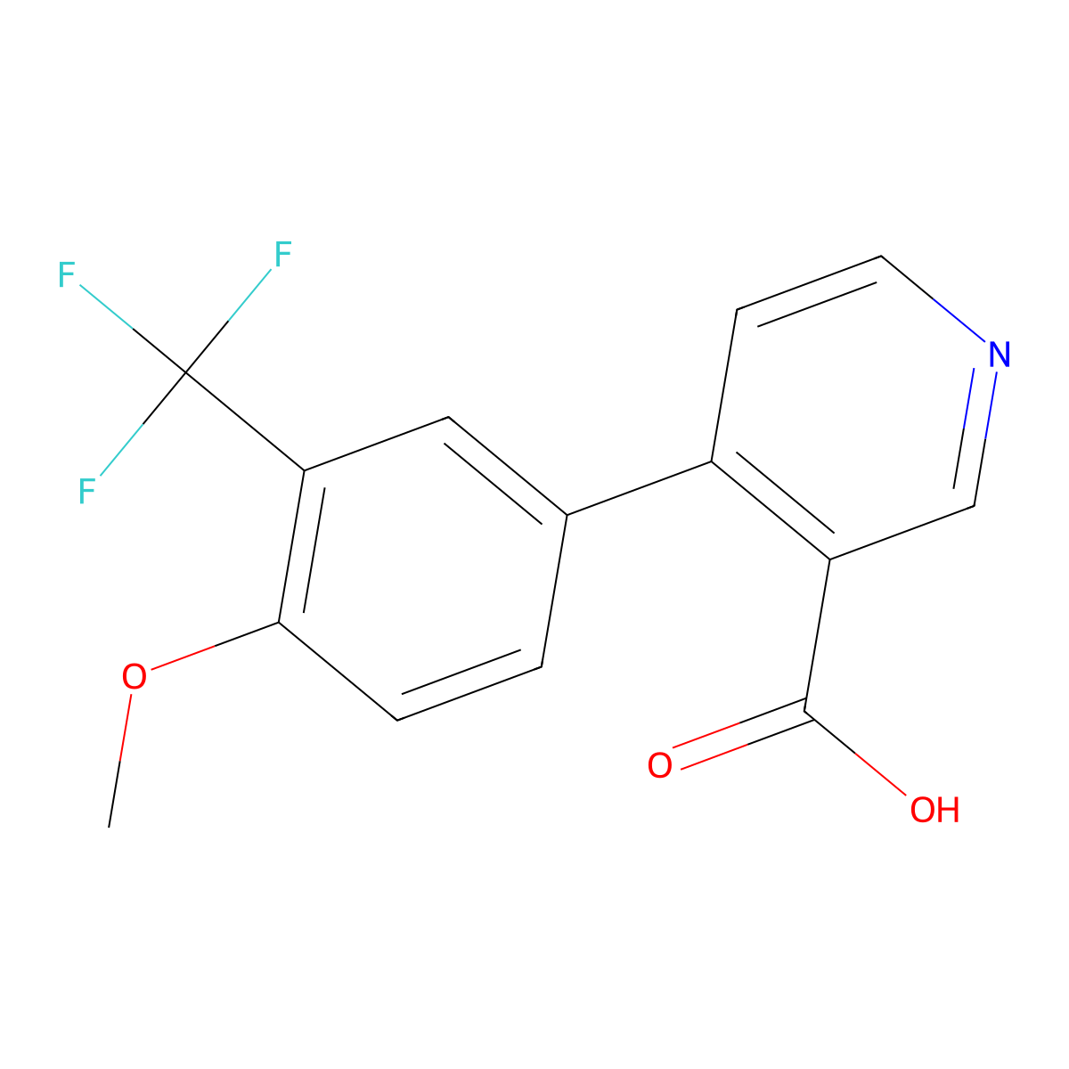 4-[4-Methoxy-3-(trifluoromethyl)phenyl]pyridine-3-carboxylic acid molecular structure, CAS 1261914-68-4