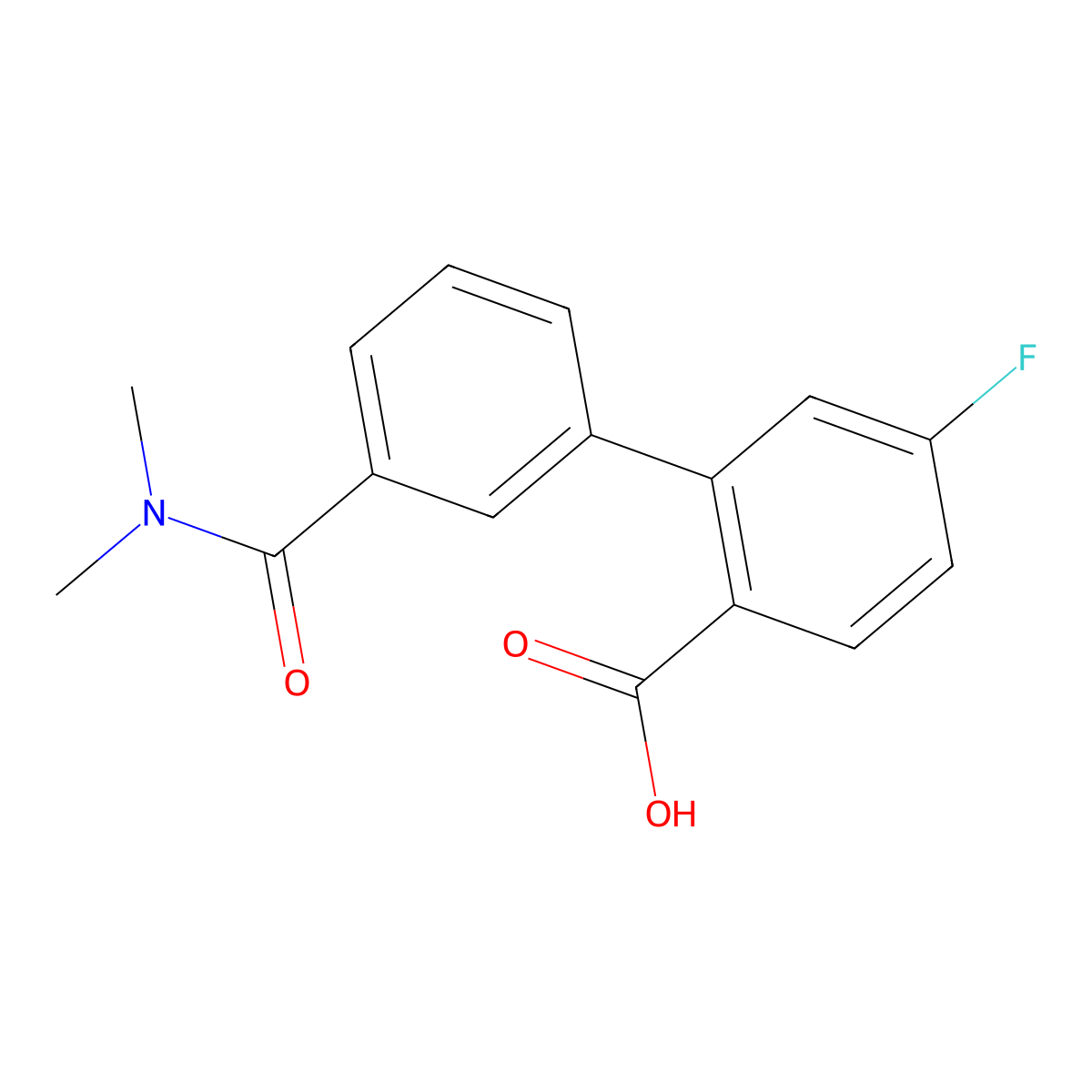 2-[3-(N,N-Dimethylaminocarbonyl)phenyl]-4-fluorobenzoic acid molecular structure, CAS 1261914-71-9
