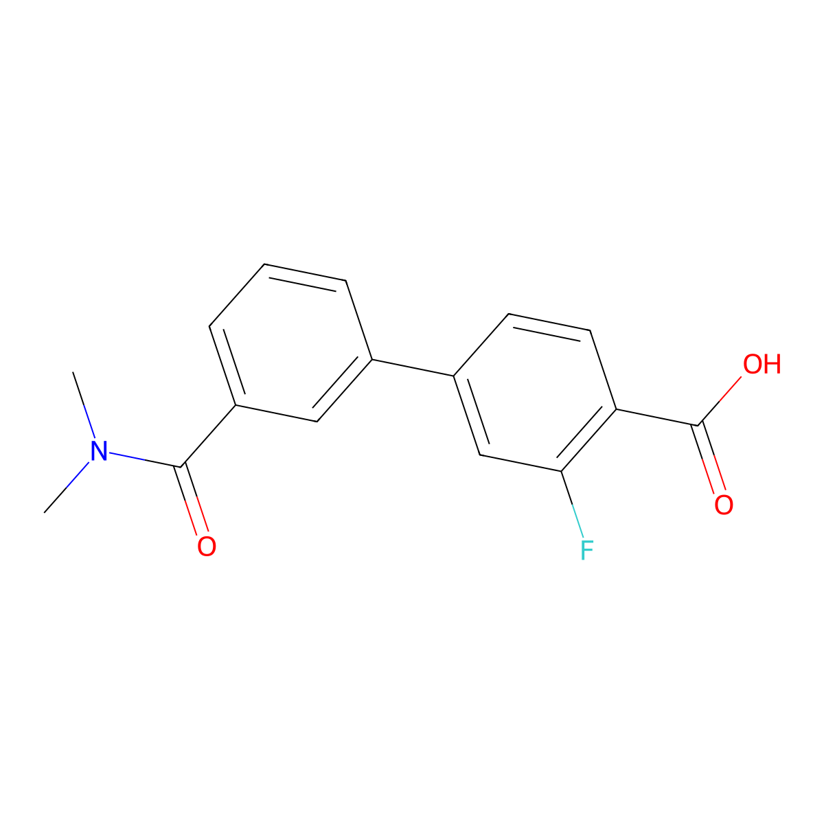 4-[3-(N,N-Dimethylaminocarbonyl)phenyl]-2-fluorobenzoic acid molecular structure, CAS 1261914-79-7