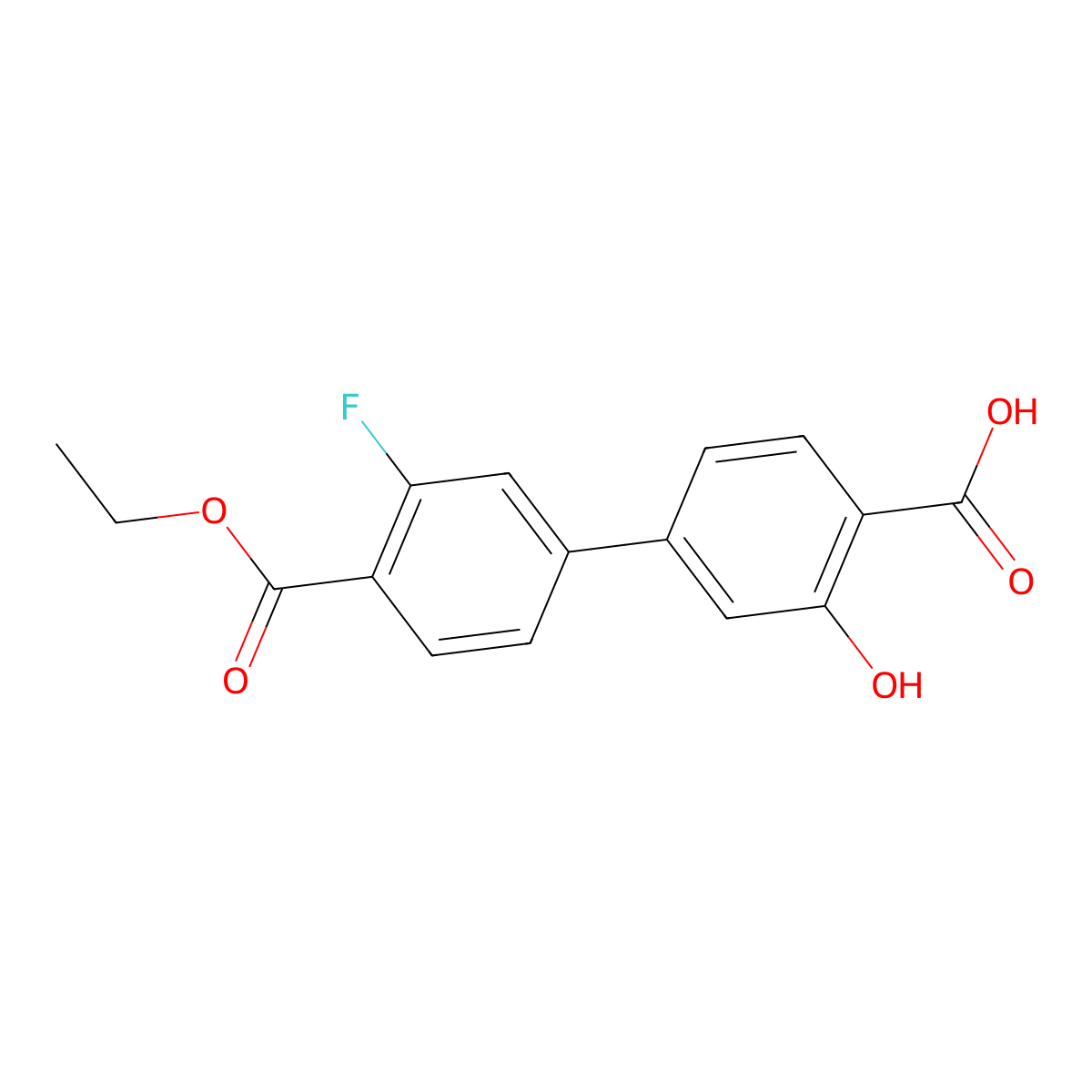 4-[4-(Ethoxycarbonyl)-3-fluorophenyl]-2-hydroxybenzoic acid molecular structure, CAS 1261914-82-2