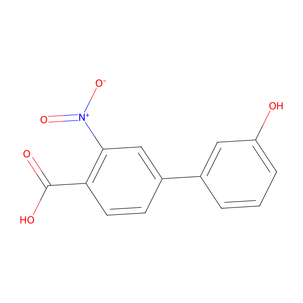 4-(3-Hydroxyphenyl)-2-nitrobenzoic acid molecular structure, CAS 1261914-83-3