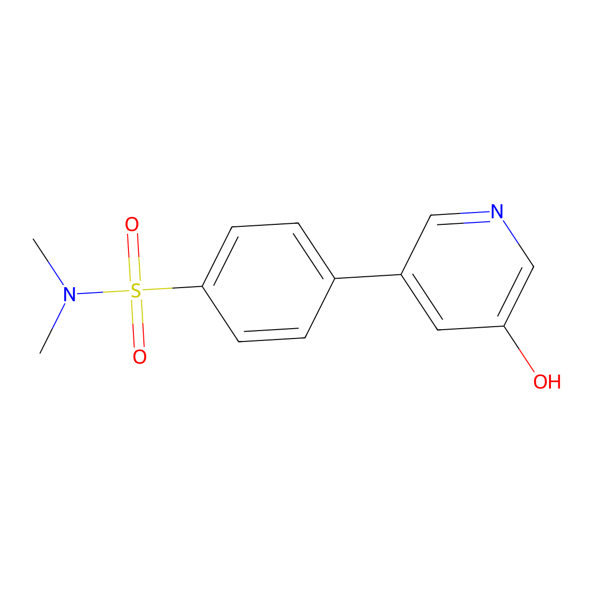 5-(4-N,N-Dimethylsulfamoylphenyl)-3-hydroxypyridine molecular structure, CAS 1261914-86-6