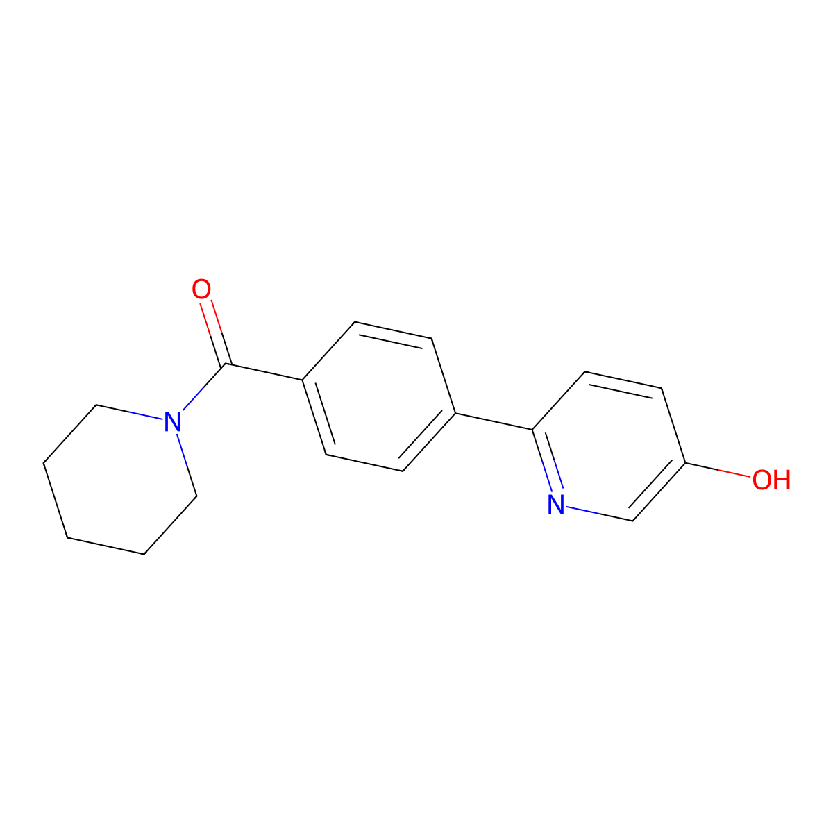 (4-(5-Hydroxypyridin-2-yl)phenyl)(piperidin-1-yl)methanone molecular structure, CAS 1261914-91-3
