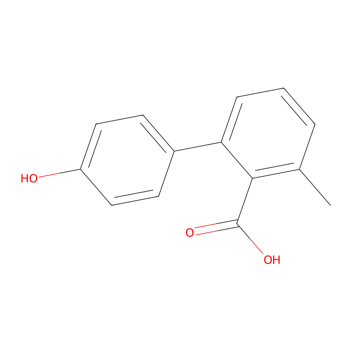 2-(4-Hydroxyphenyl)-6-methylbenzoic acid molecular structure, CAS 1261914-93-5