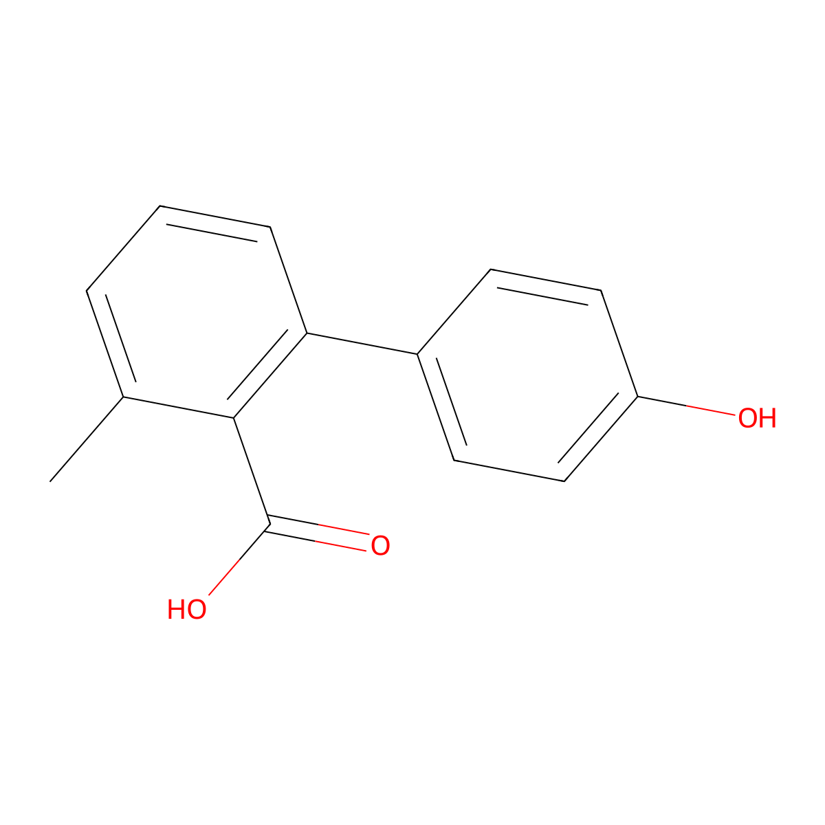 2-(4-Hydroxyphenyl)-6-methylbenzoic acid molecular structure, CAS 1261914-93-5