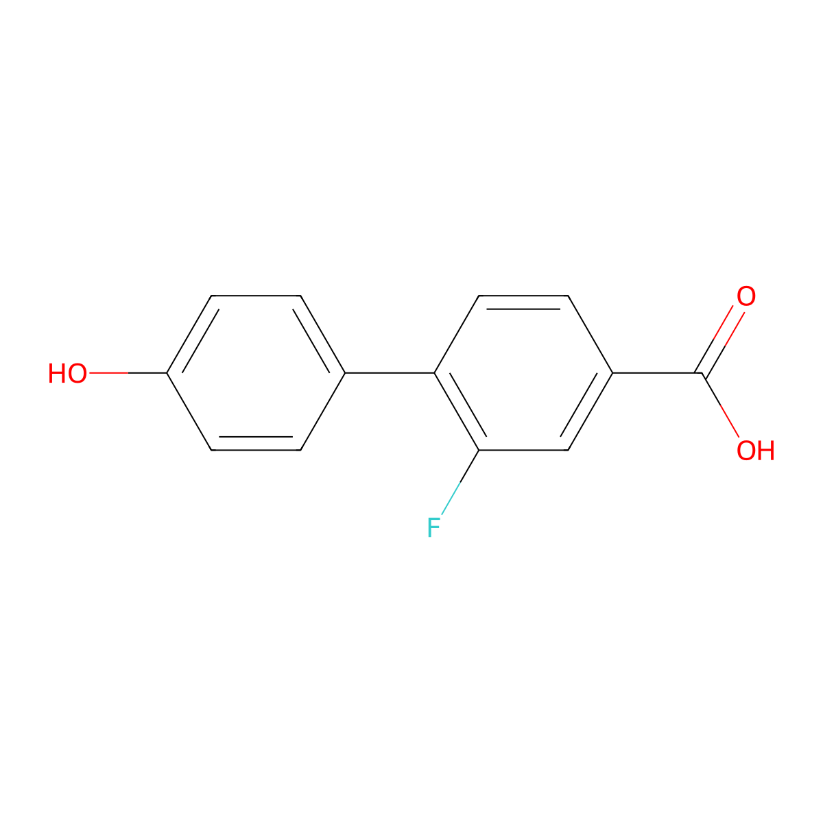 3-Fluoro-4-(4-hydroxyphenyl)benzoic acid molecular structure, CAS 1261914-97-9