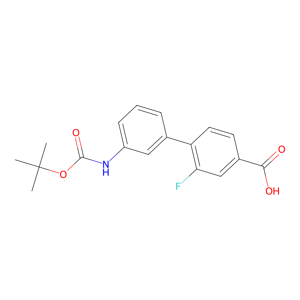 4-(3-BOC-Aminophenyl)-3-fluorobenzoic acid molecular structure, CAS 1261915-05-2